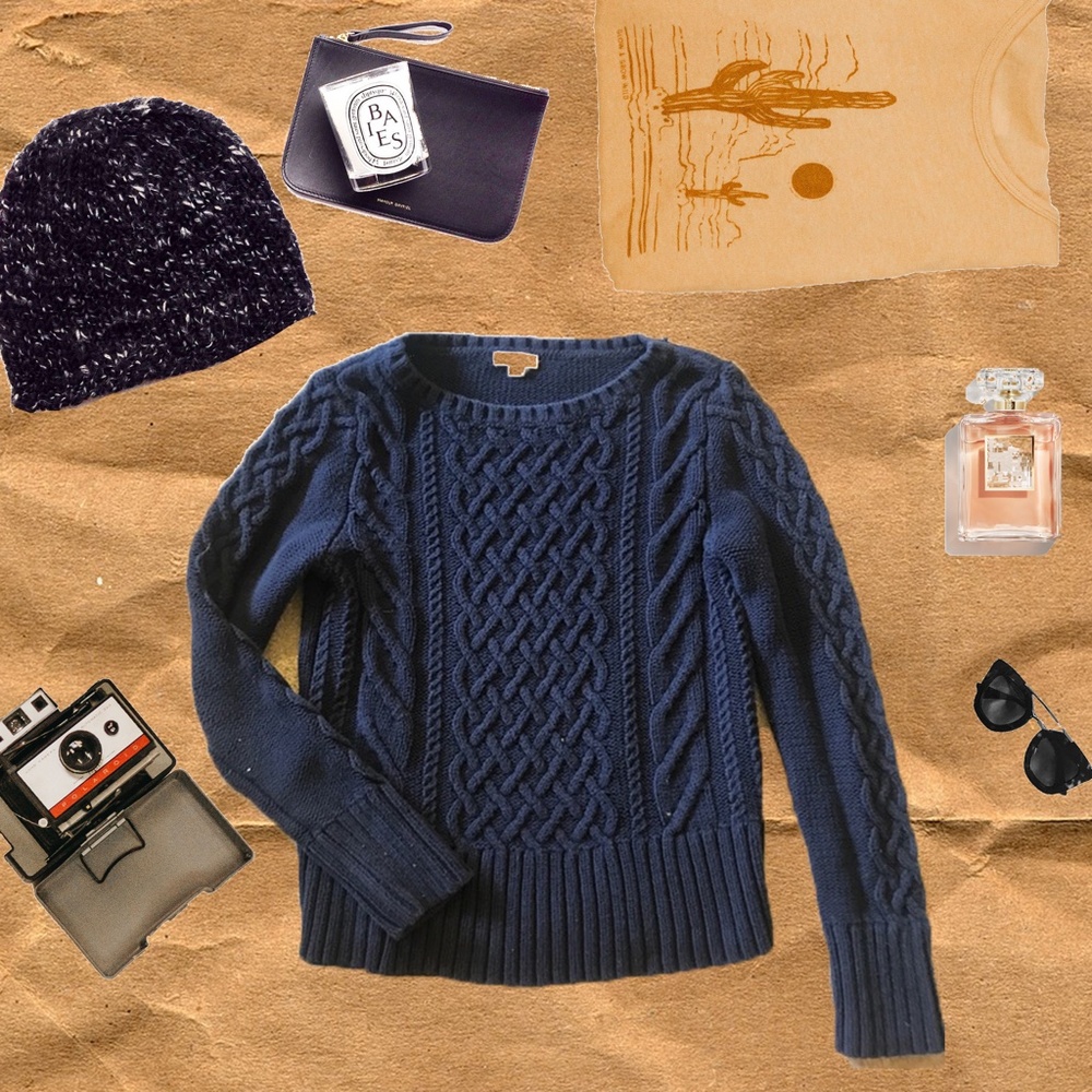 💙 Blue Cable-knit Sweater